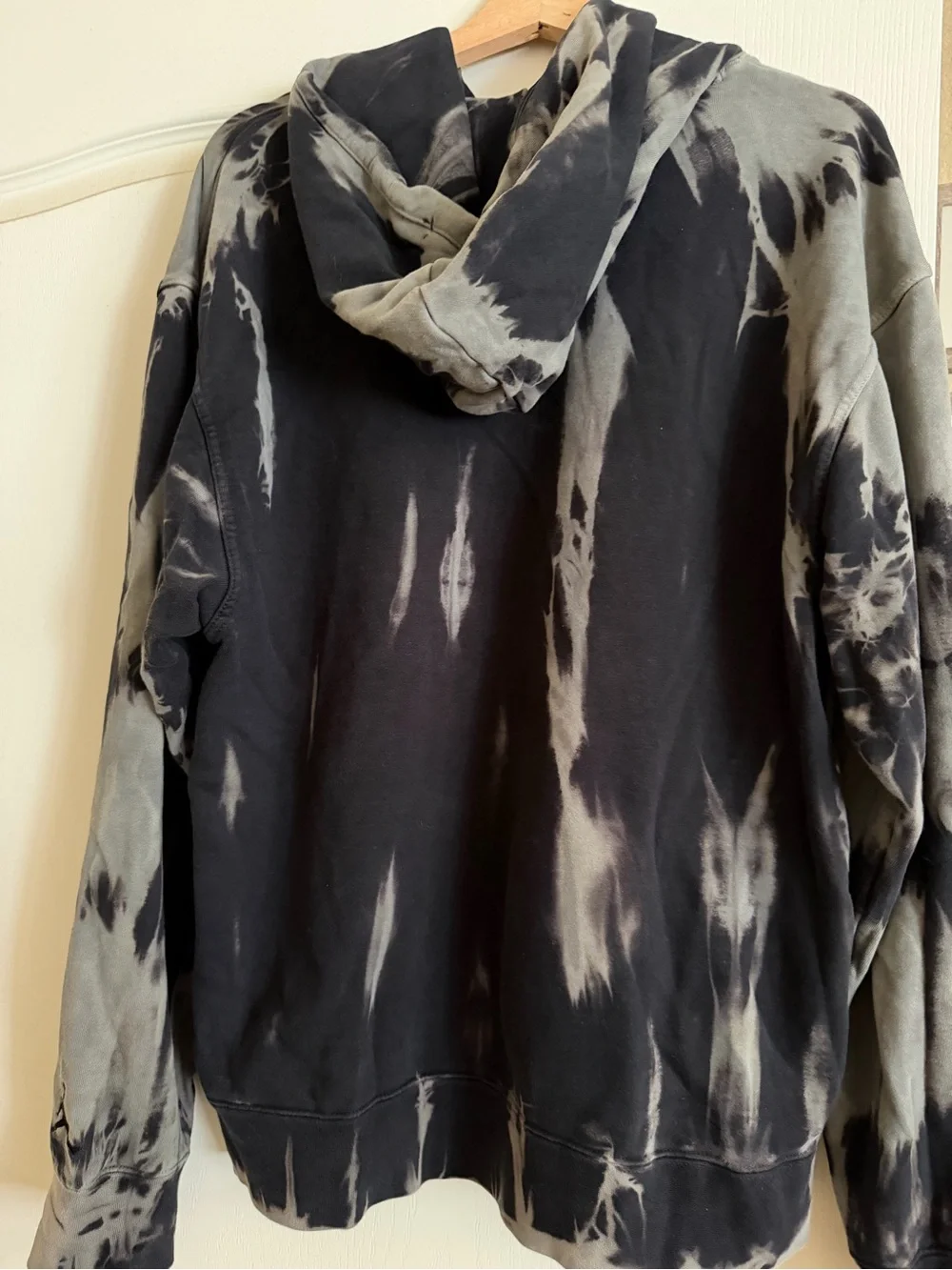 Mens Jordan Black and Gray Tie-Dye Crewneck Hoodie Size L